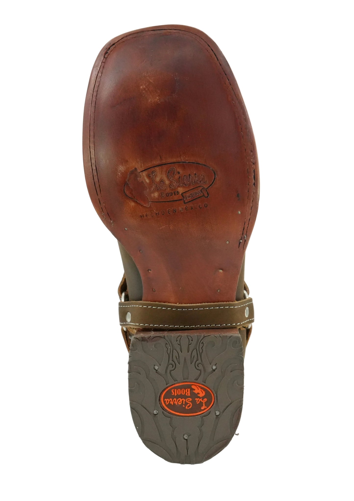 La Sierra Women's Brown Embroidered Strapped Square Toe Boot