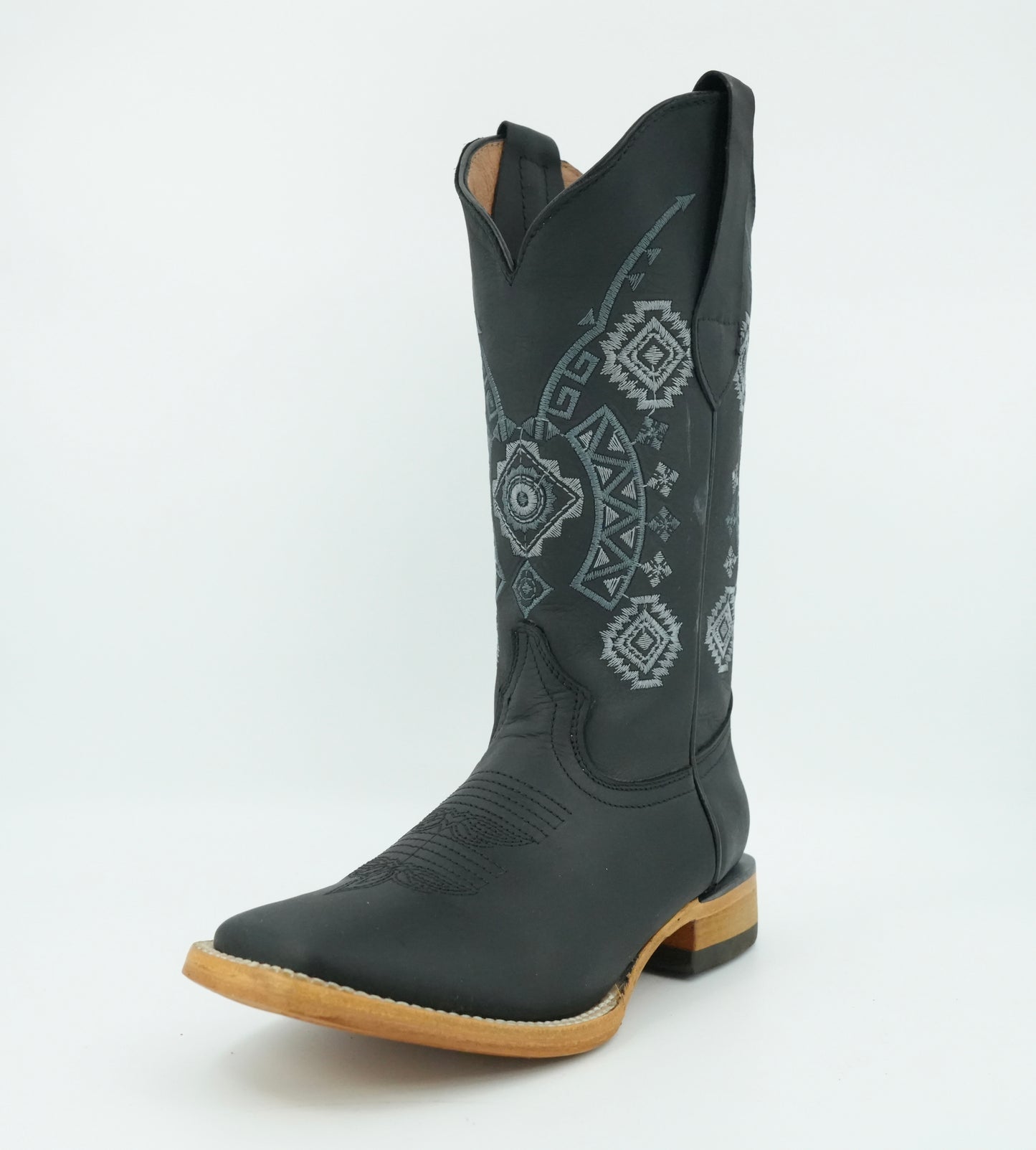 Potrero Boots Women's Crazy Black Wide Square Toe Boot