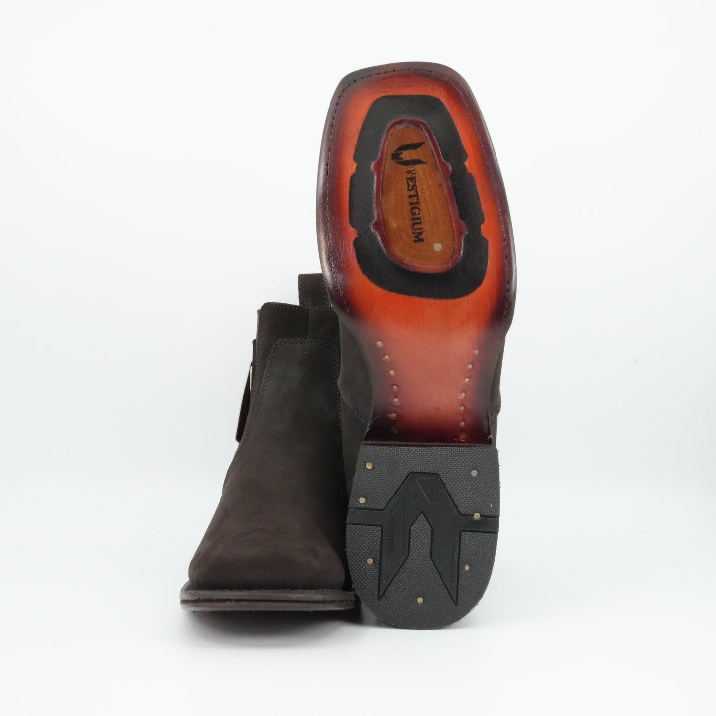 Vestigium Jr’s Nobuck Dark Brown Square Toe Short Boot