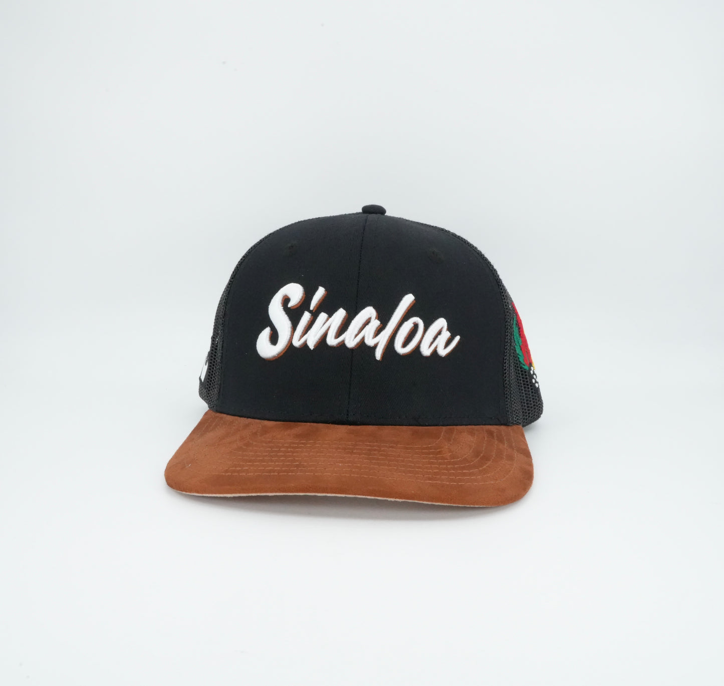 45 Cursive Trucker Cap Black Rust