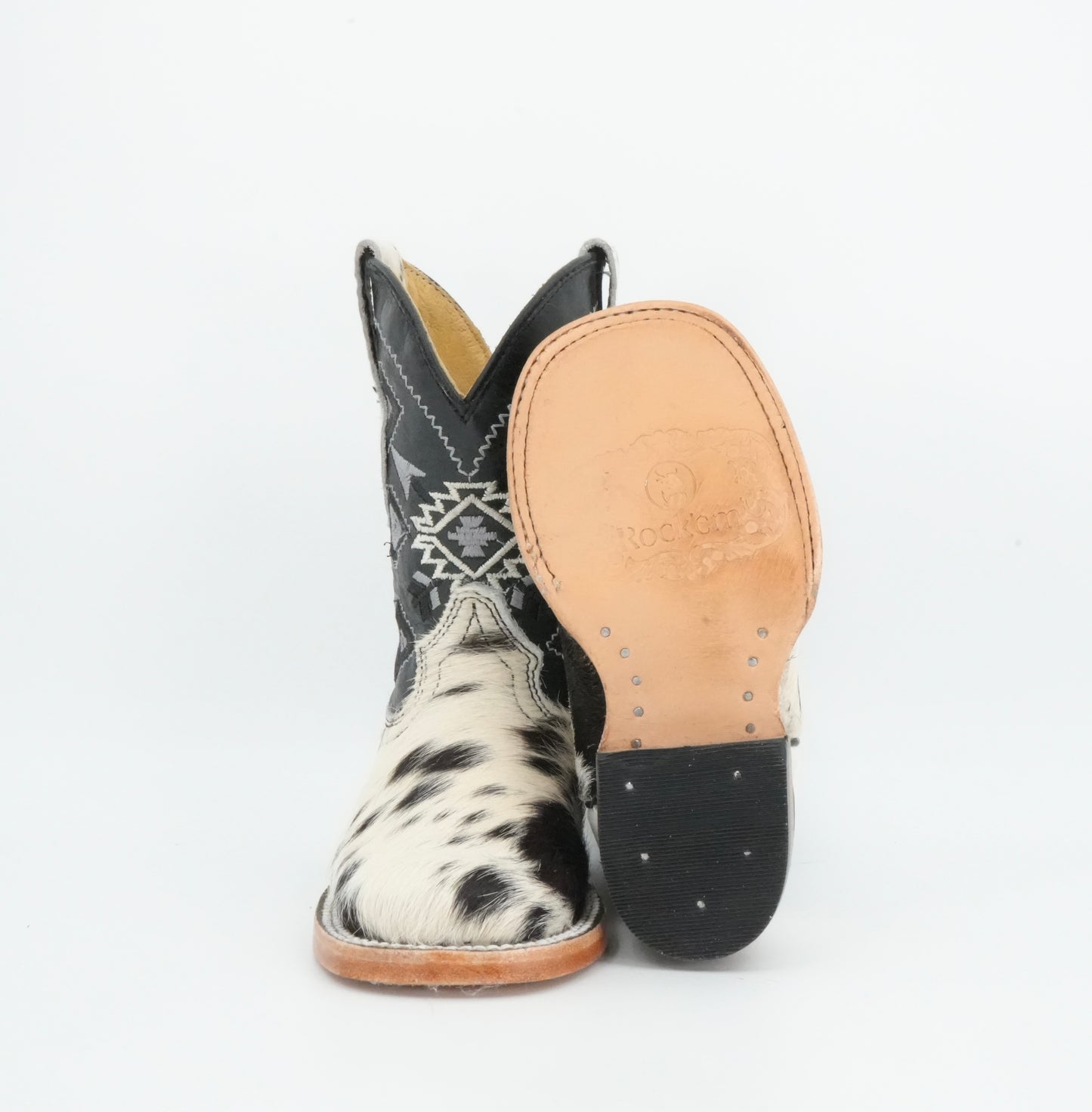 Rock'em Kid's Cow Hair White/Black Boots Size: 7 US / 14 MEX *AS SEEN ON IMAGE*