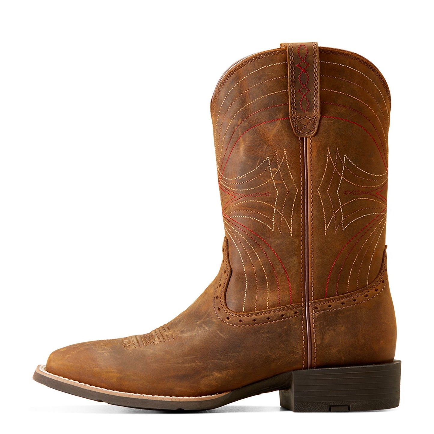Ariat Men's Sport Wide Square Toe Western Boot -Distressed Brown