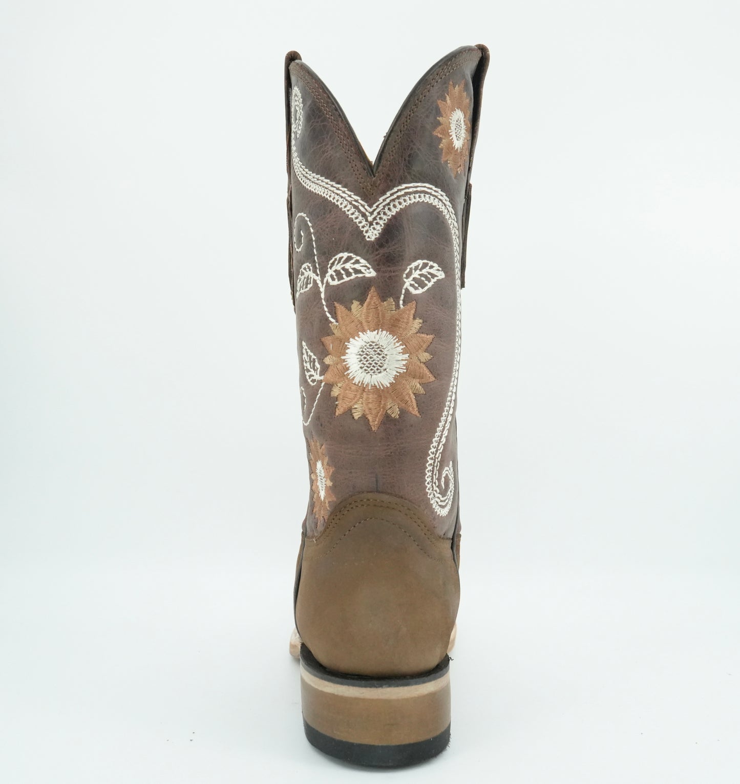 Centenario Women's Brown Crazy Embroidered Square Toe Boot