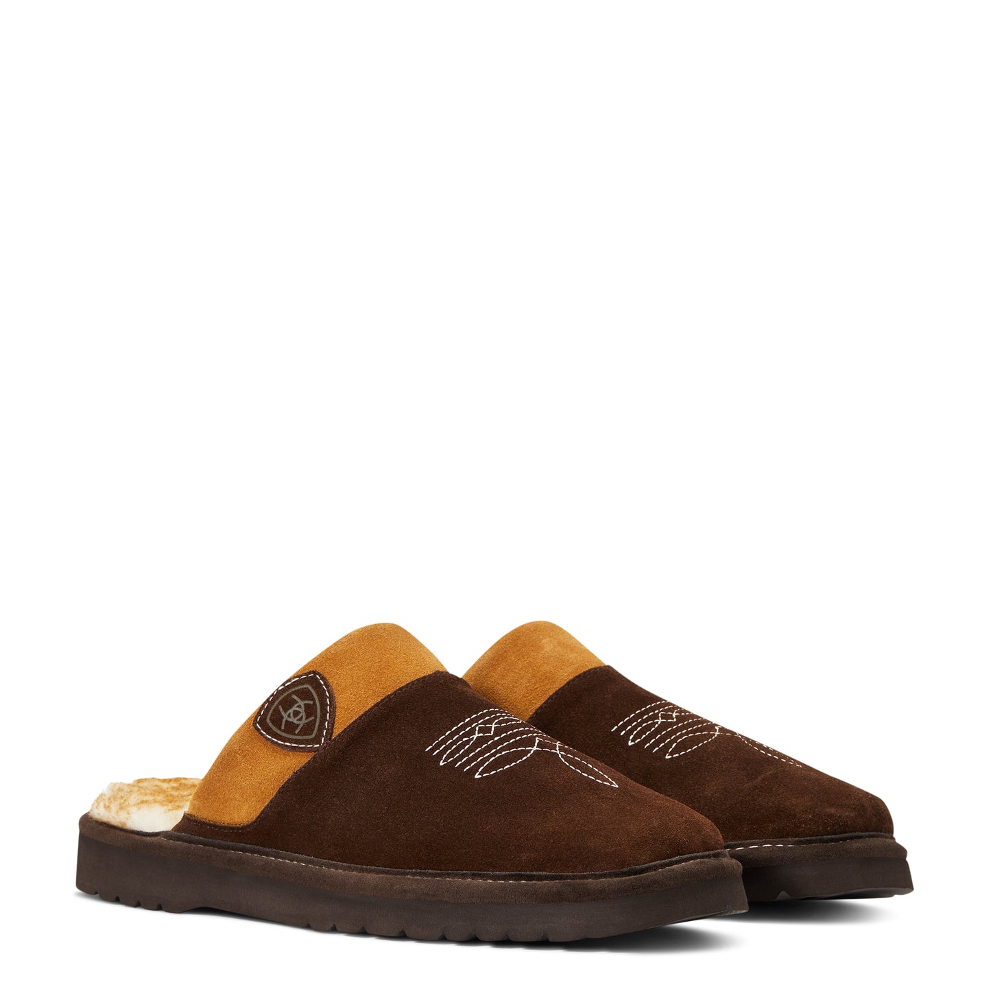 Men's Ariat Silversmith Square Toe Slippers- Chocolate