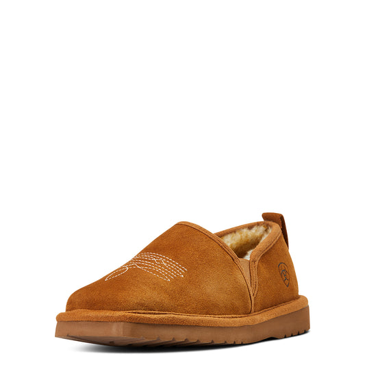 Men's Ariat Lasso Suede Square Toe Slippers - Chestnut