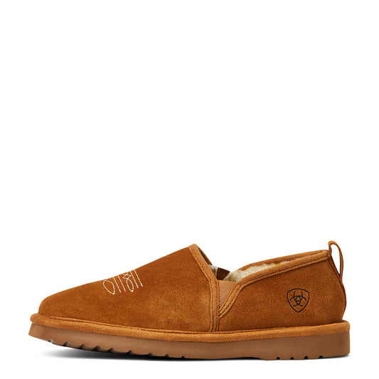 Men's Ariat Lasso Suede Square Toe Slippers - Chestnut