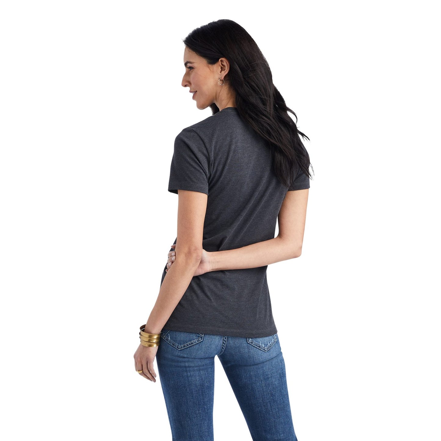 Ariat Wheat Script Charcoal Heather Tee