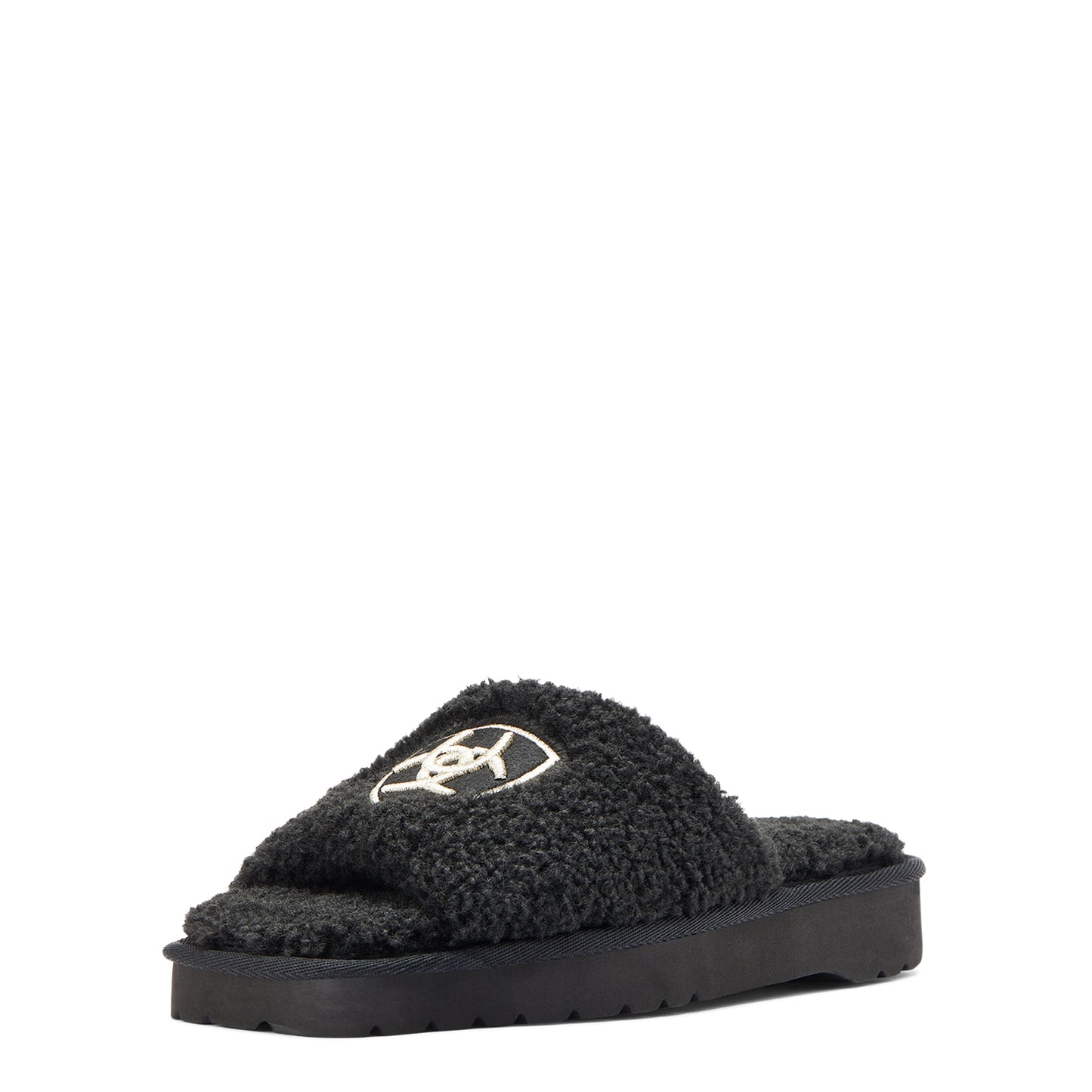 Women's Ariat Cozy Chic Square Toe Slippers - Fuzzy Black