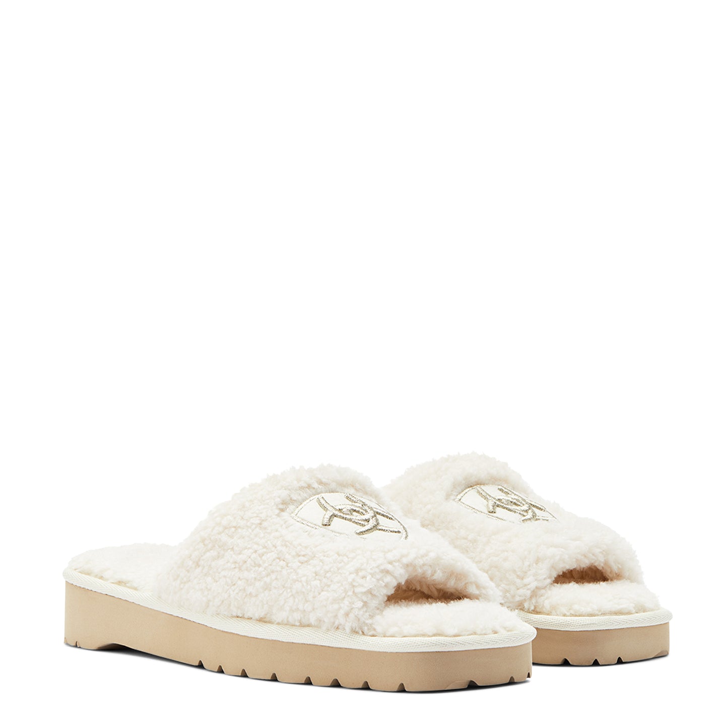 Women's Ariat Cozy Chic Square Toe Slippers - Fuzzy Cream