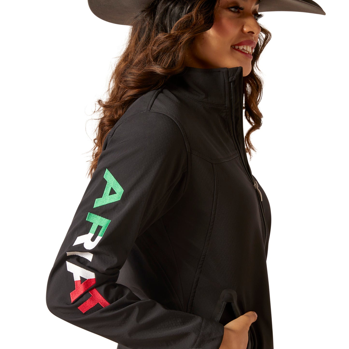 Ariat Classic Mexico Team Softshell Brand Jacket - Black