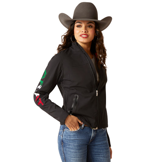 Ariat Classic Mexico Team Softshell Brand Jacket - Black