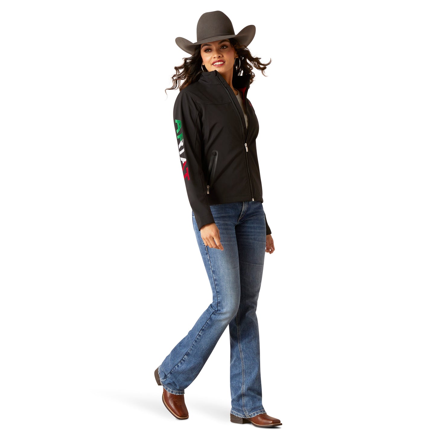 Ariat Classic Mexico Team Softshell Brand Jacket - Black