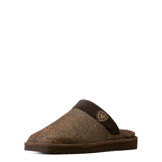 Men's Ariat Silversmith Square Toe Slippers - Brown Embossed