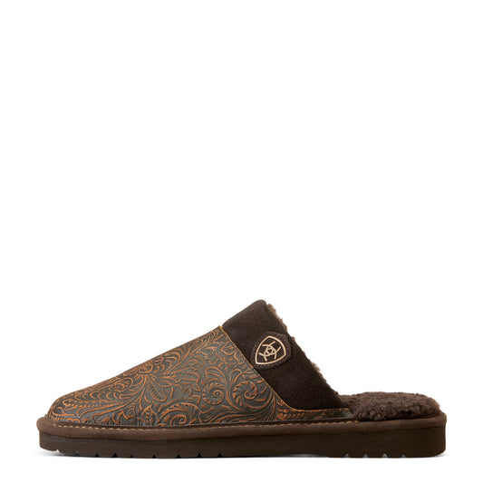 Men's Ariat Silversmith Square Toe Slippers - Brown Embossed