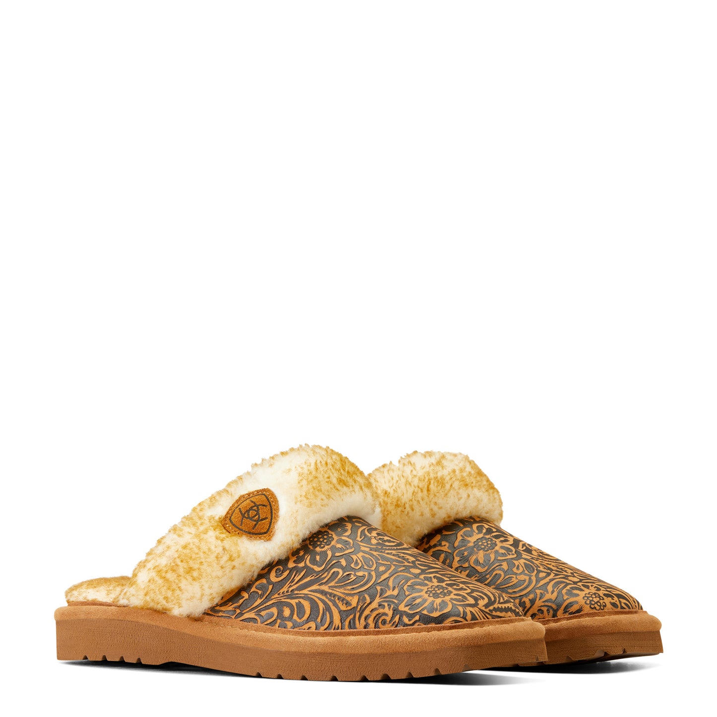 Women's Ariat Jackie Square Toe Slippers - Brown Embossed
