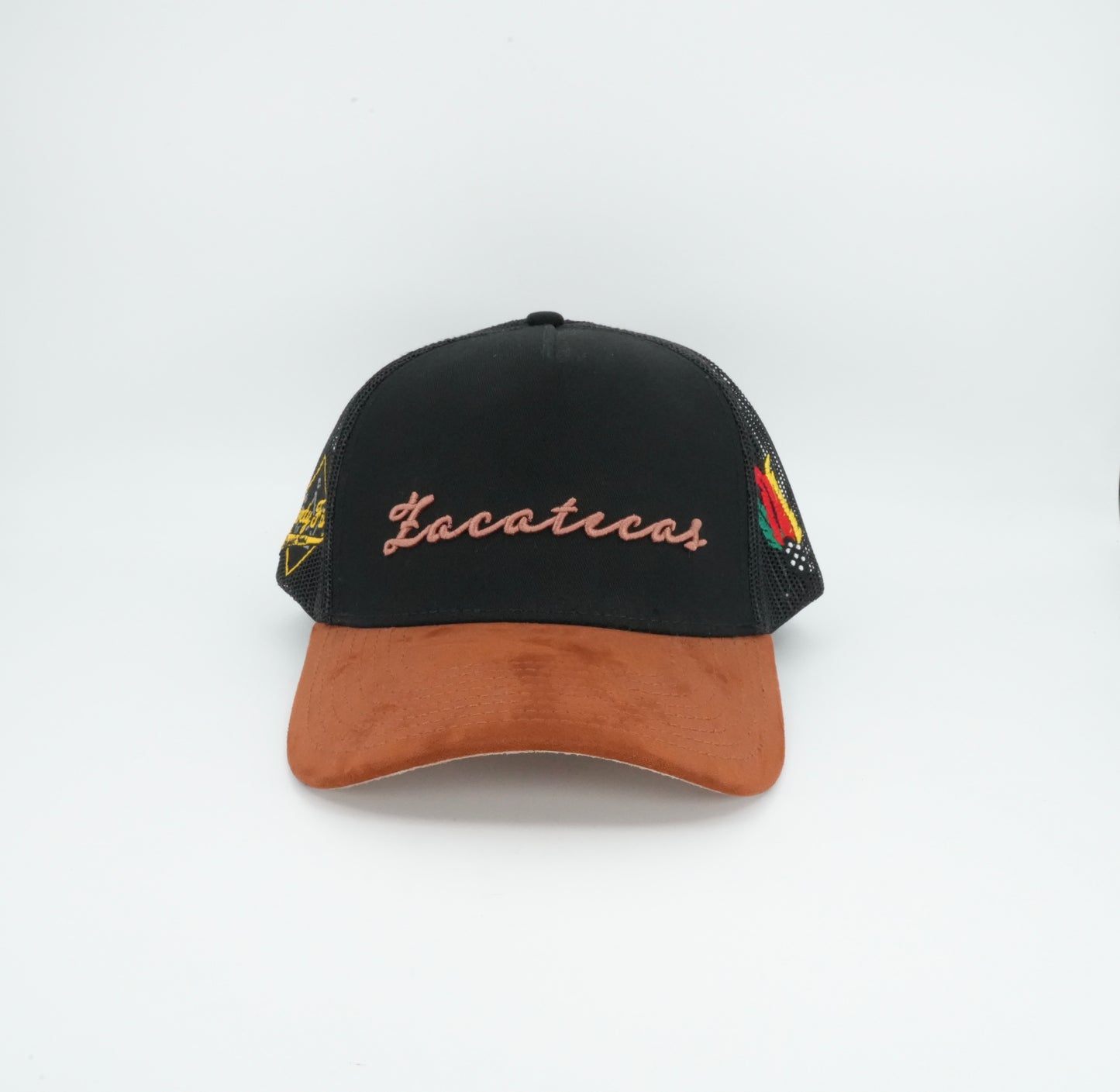 45 Rust Cursive Trucker Cap Black-Rust