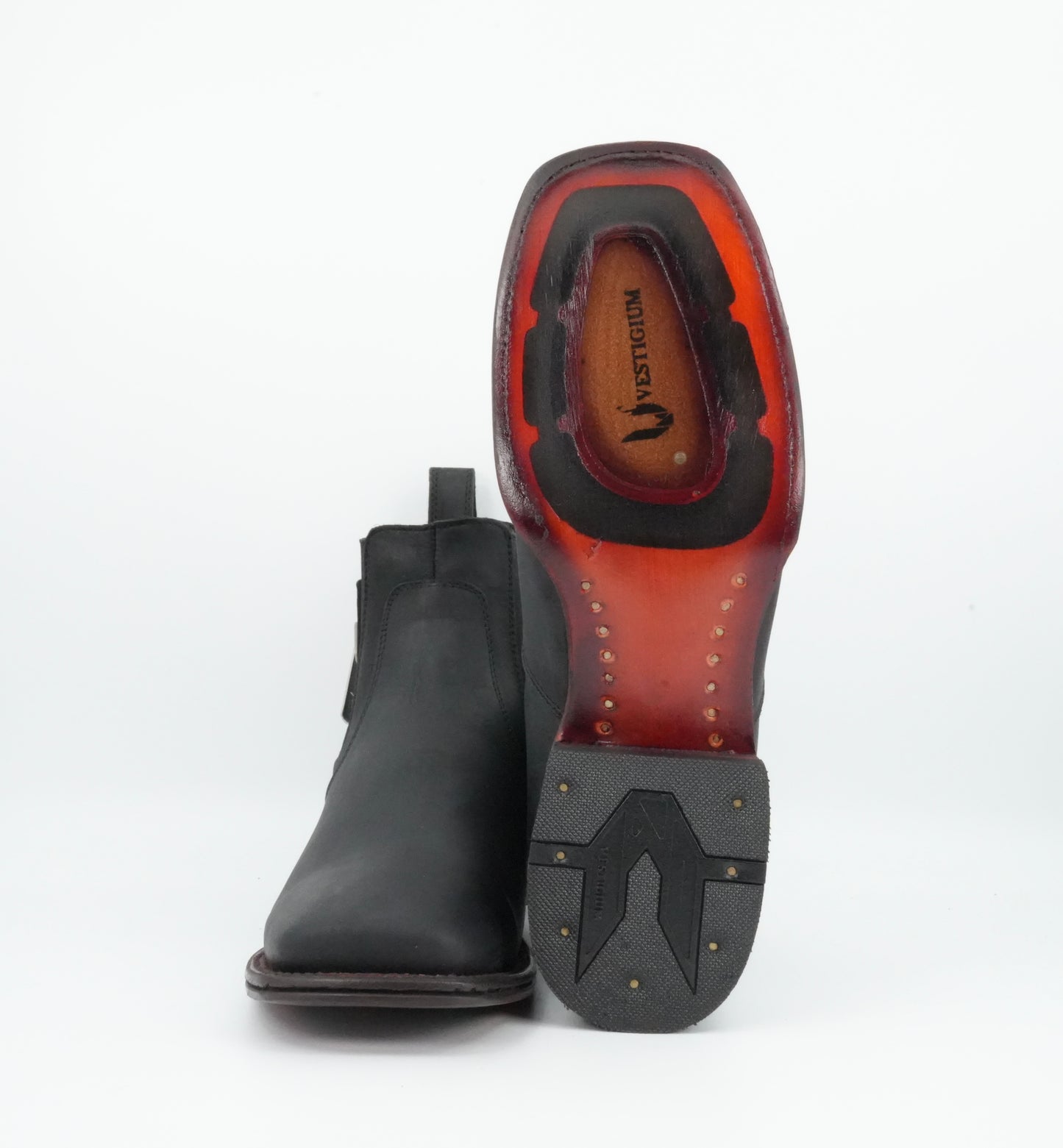 Vestigium Jr’s Grasso Black Square Toe Short Boot