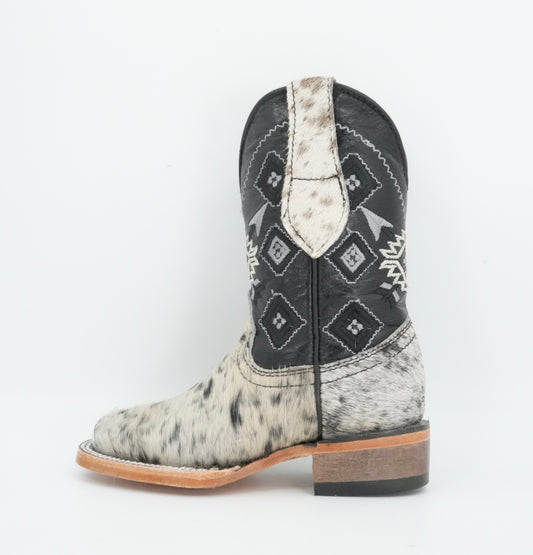 Rock'em Kid's Cow Hair White/Black Boots Size: 8 US / 15 MEX  *AS SEEN ON IMAGE*