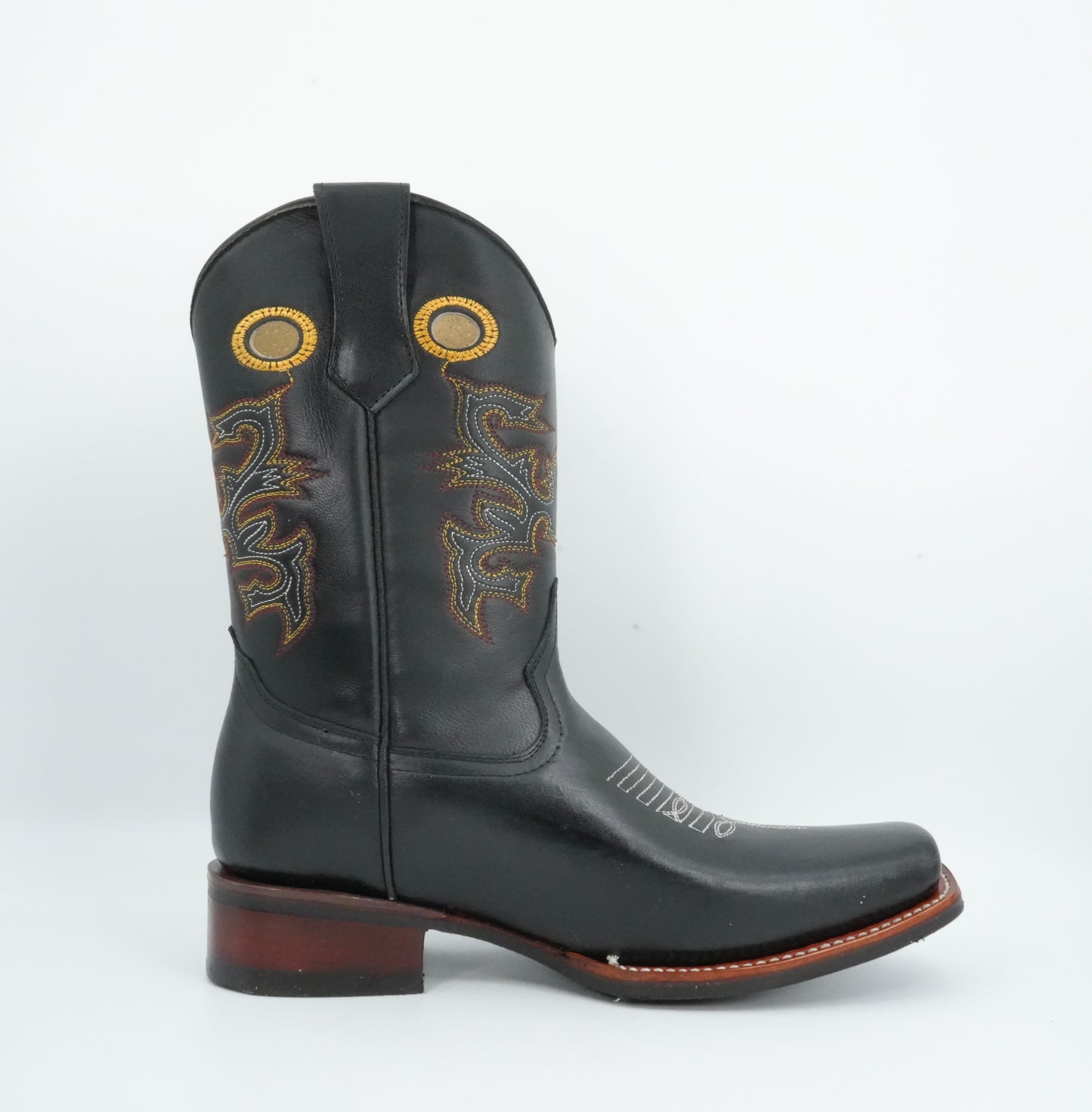 La Sierra Jr’s Leather Black Square Toe Boot