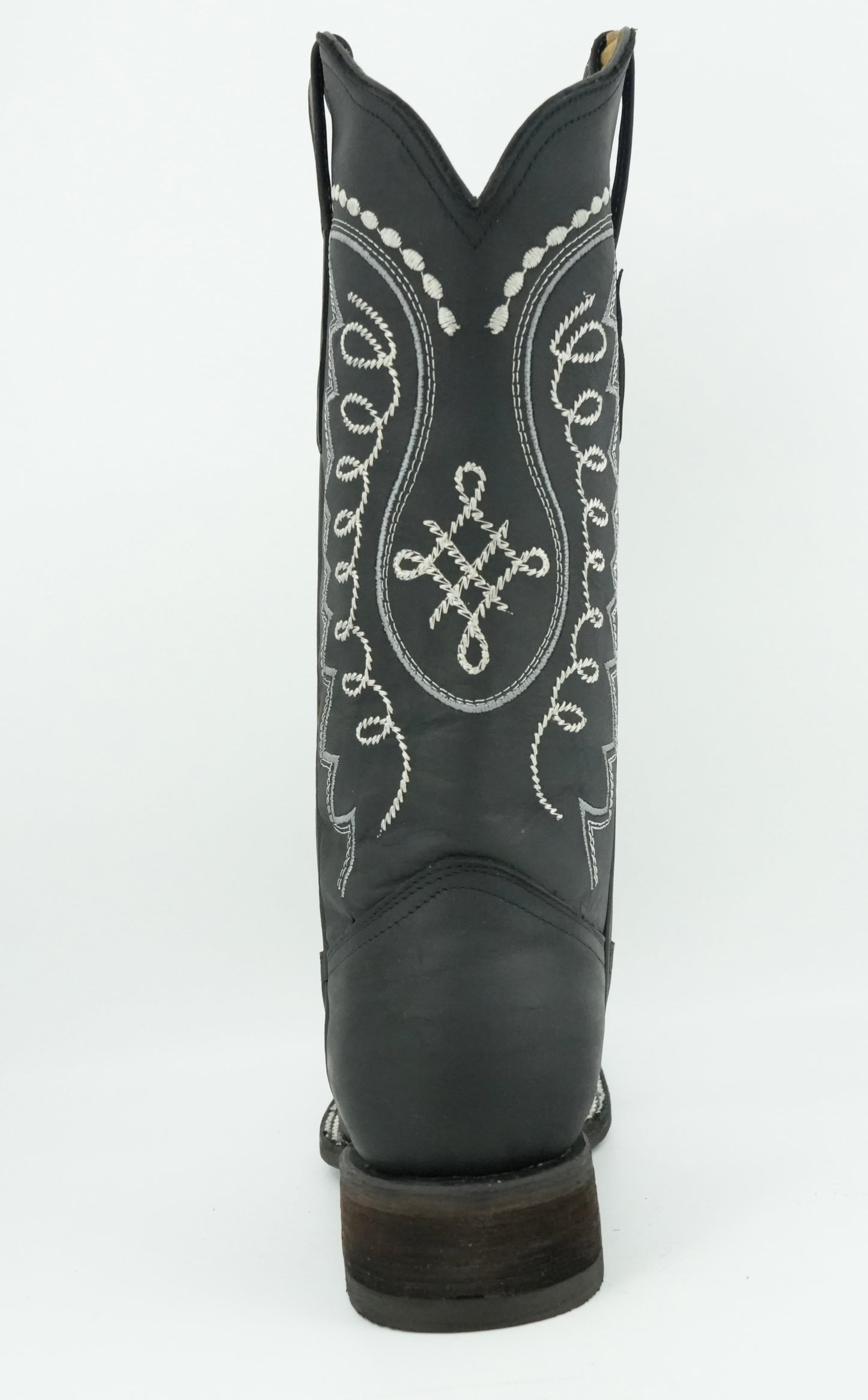Quincy Women's Crazy Black Wide Square Toe Boot