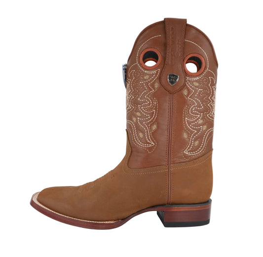 Wild West Men’s Nobuck Chedron Wide Square Toe Boot