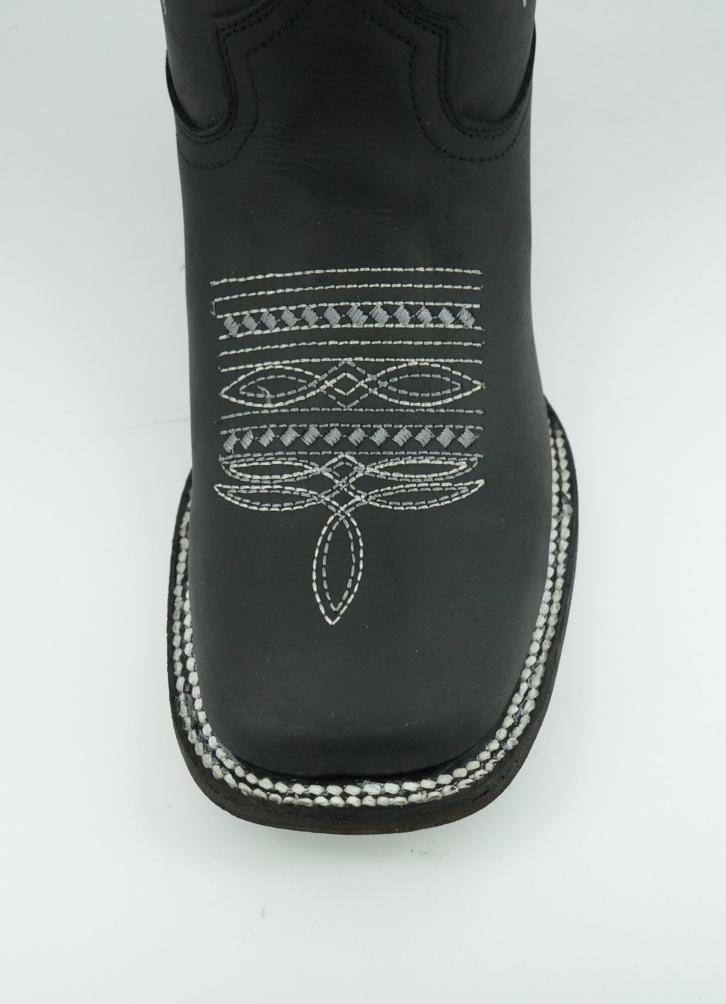Quincy Women's Crazy Black Wide Square Toe Boot