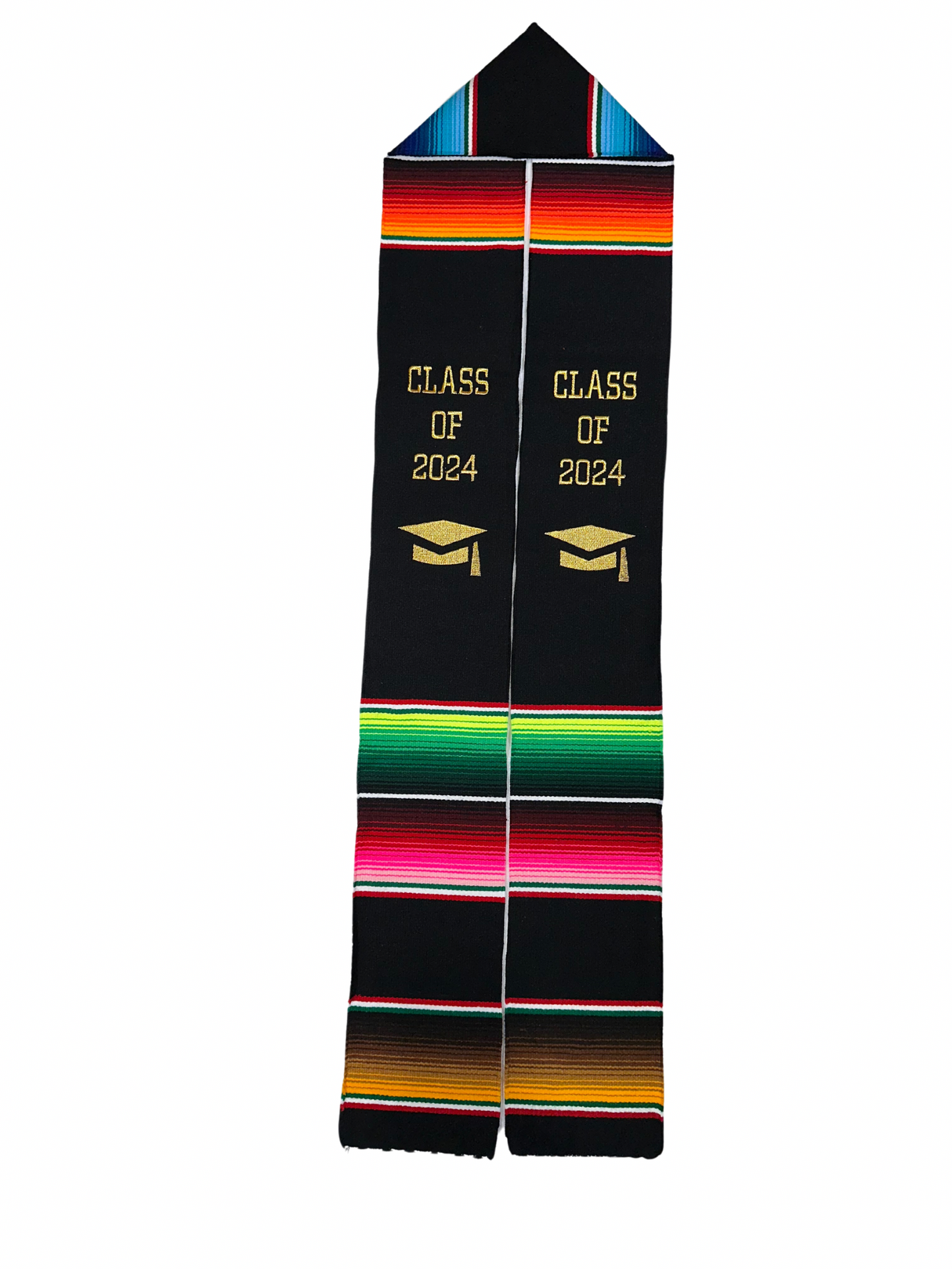Graduation Stole Class of 2024 Mexican Serape Black