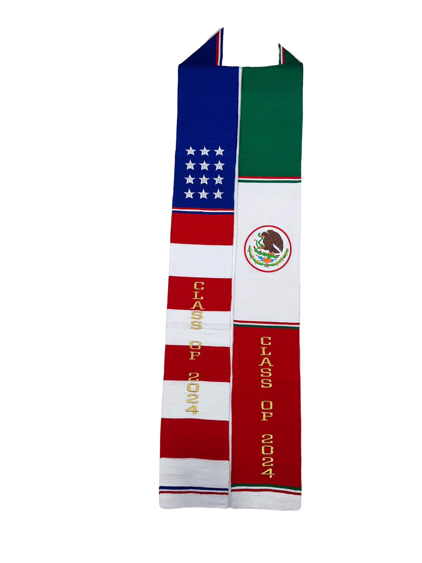 Graduation Stole Class of 2024 Mexican Serape USA/Mexico