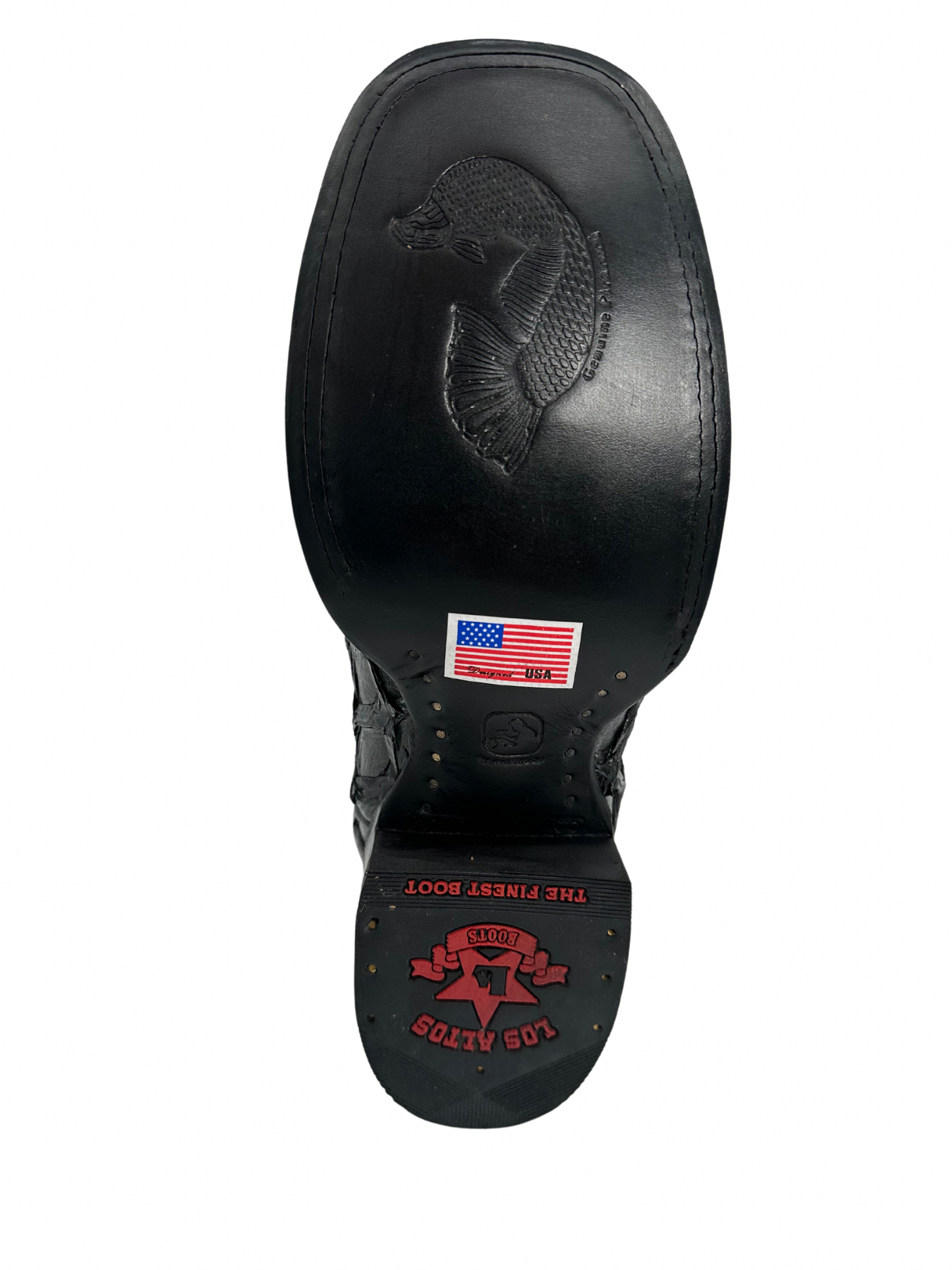 Bota con punta cuadrada ancha Piraruccu genuina gris de Los Altos