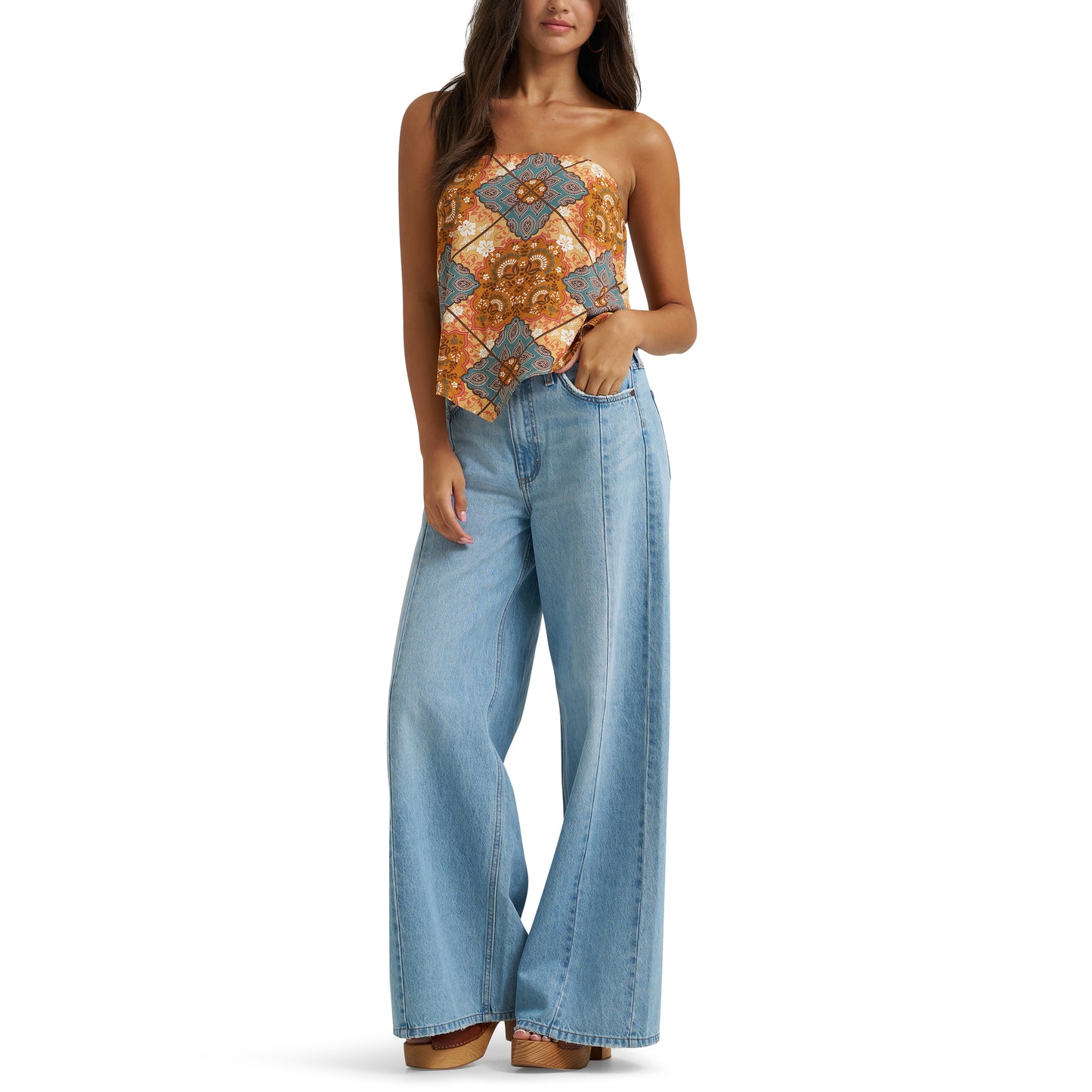 Wrangler Women's Bandana Spaghetti Tank - Brown