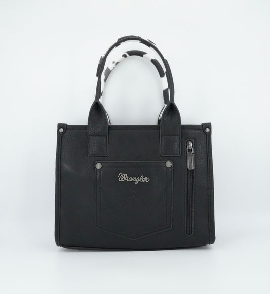 Wrangler Cow Print Concealed Carry Tote/Crossbody - Black
