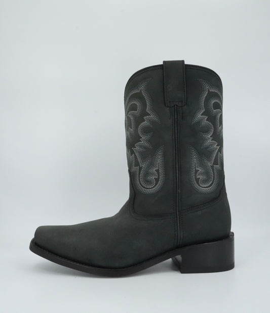 Los Altos Men's Black Gamusa Trompa De Puerco Narrow Square Toe Boot