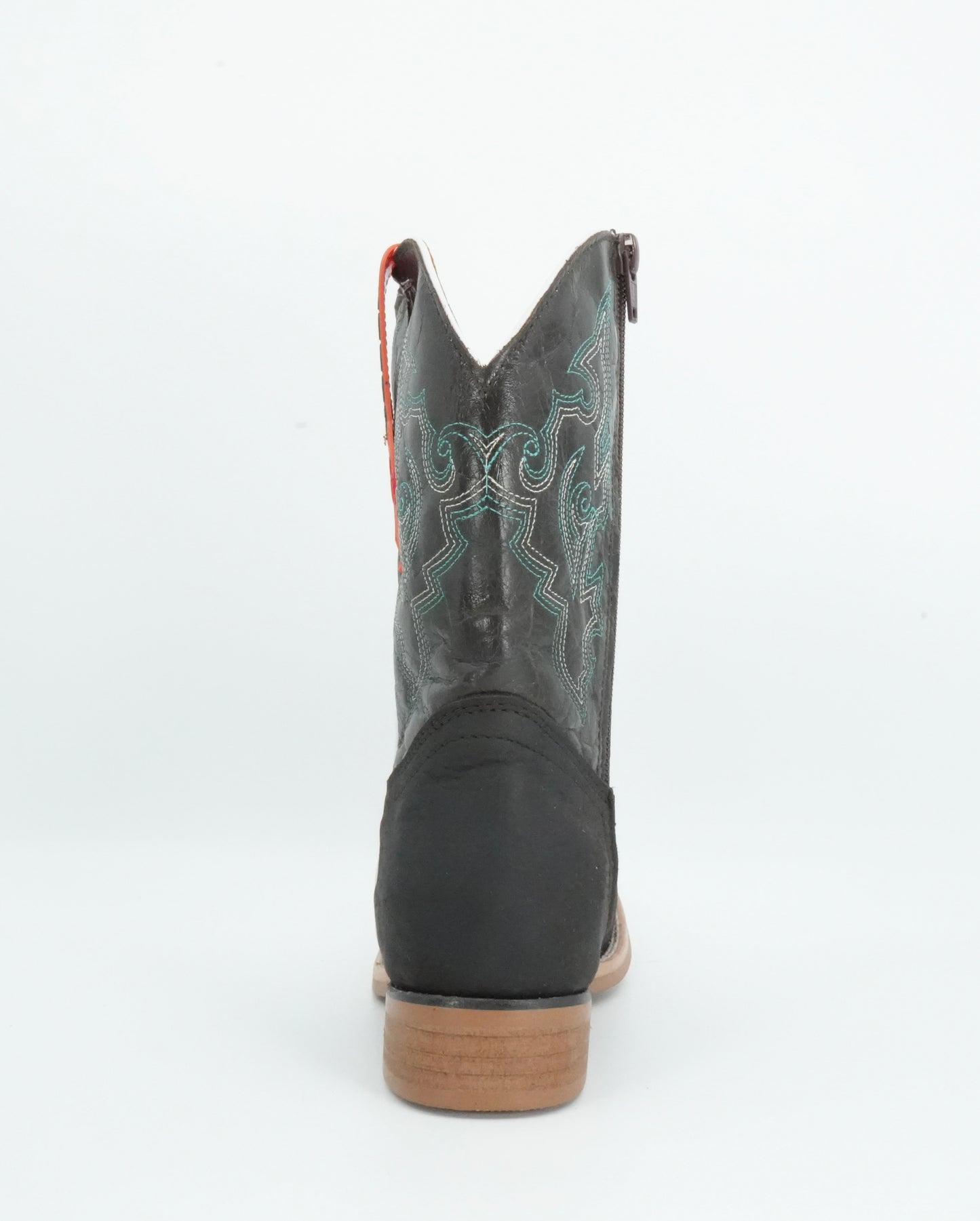 Hooch Kid's Dark Brown & Teal Stitched Boots