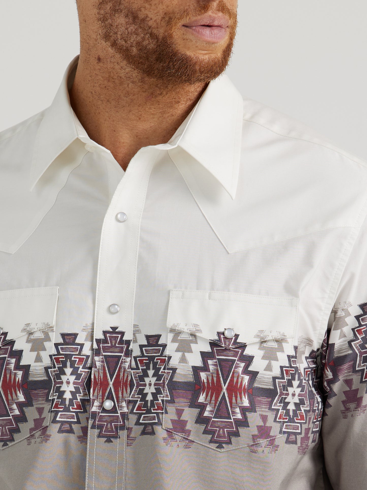 Wrangler x Checotah Western Steel Grey Long Sleeve Button Down Shirt