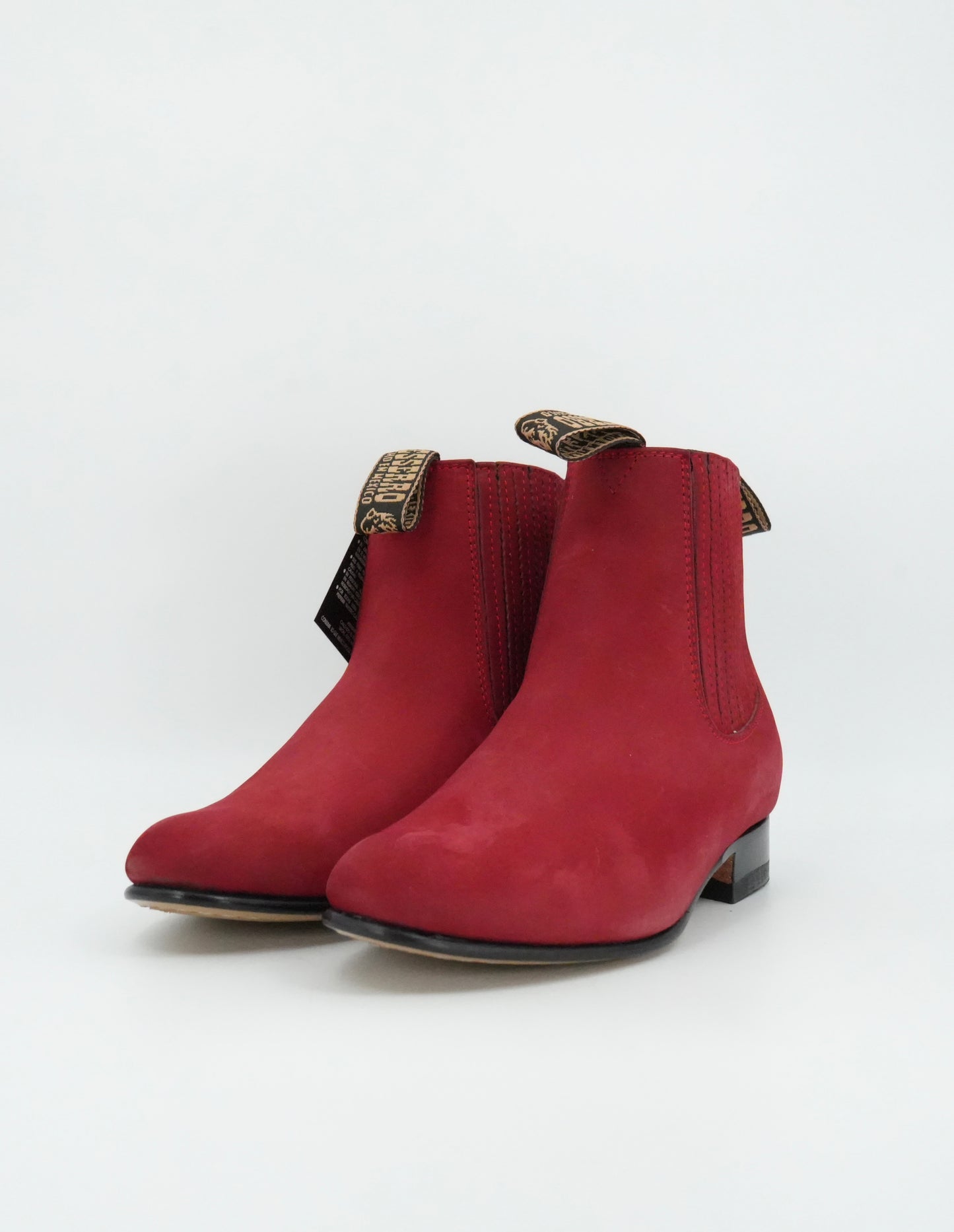 Besserro Kid's Nobuck Charro Short Boot - Red