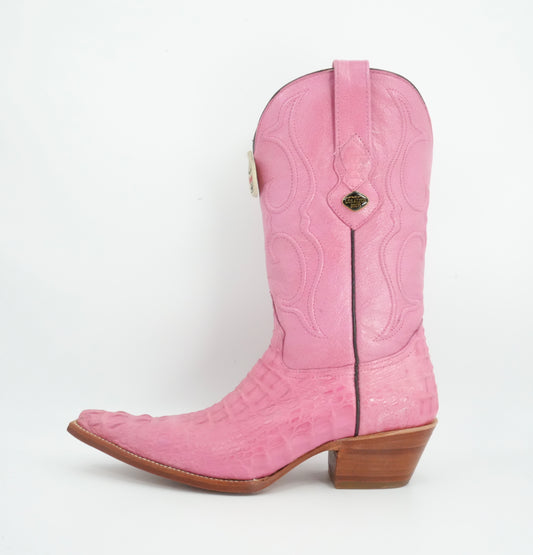 Los Altos Women’s Pink Genuine Crocodile Pointed Toe Boot
