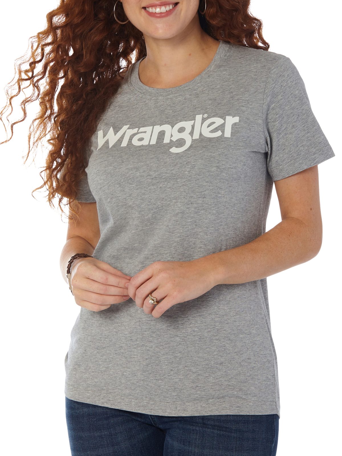 Wrangler Logo Short Sleeve Slim Fit Heather Gray Tee