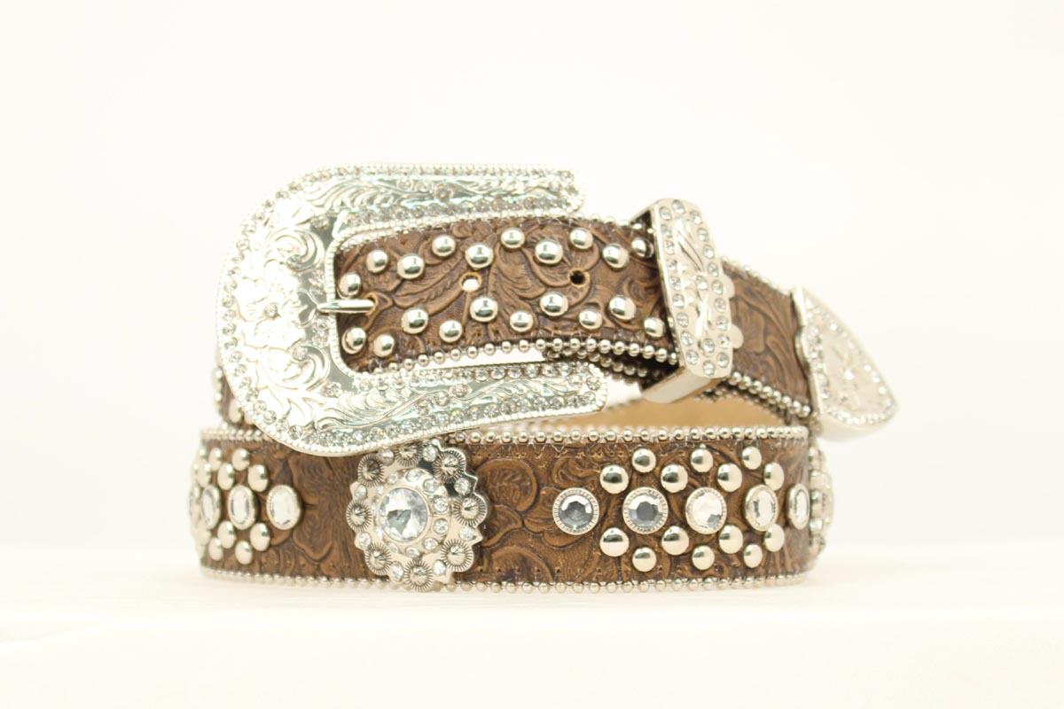 Blazin Roxx Brown Gem Beaded Belt