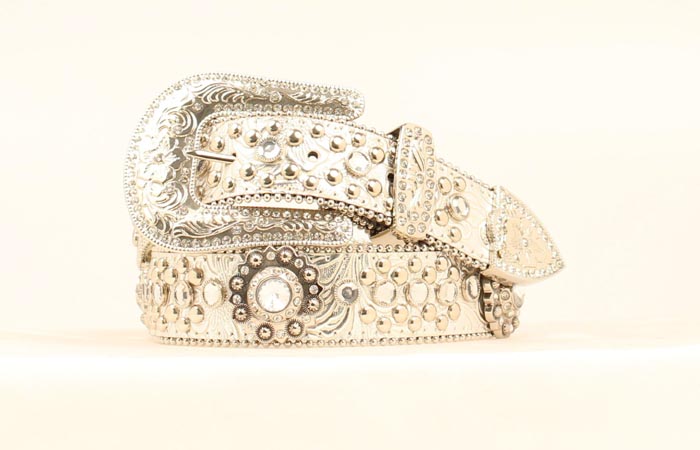 Blazin Roxx White Gem Beaded Belt