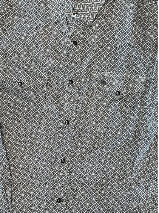 Rodeo Men's Western Black/White Floral Snap Button Long Sleeve Shirt