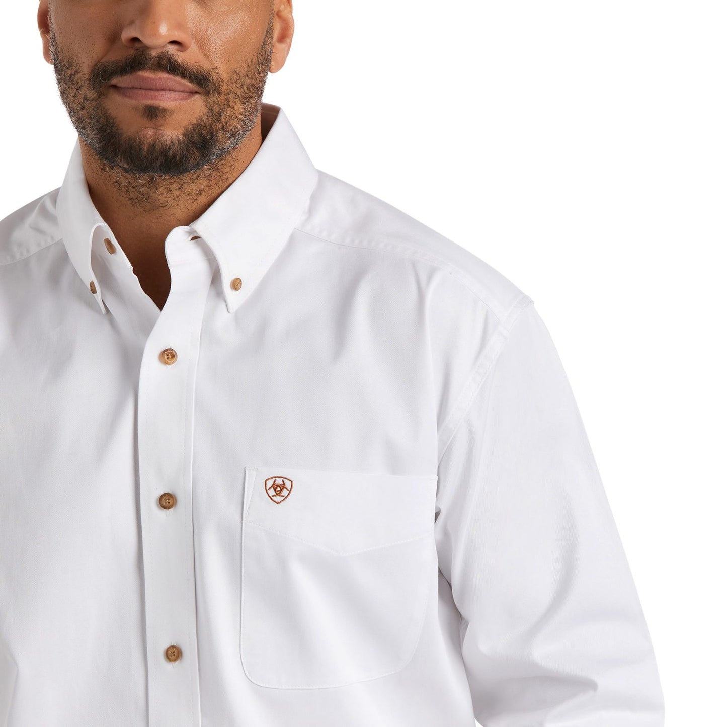 Ariat White Solid Twill Classic Fit Shirt