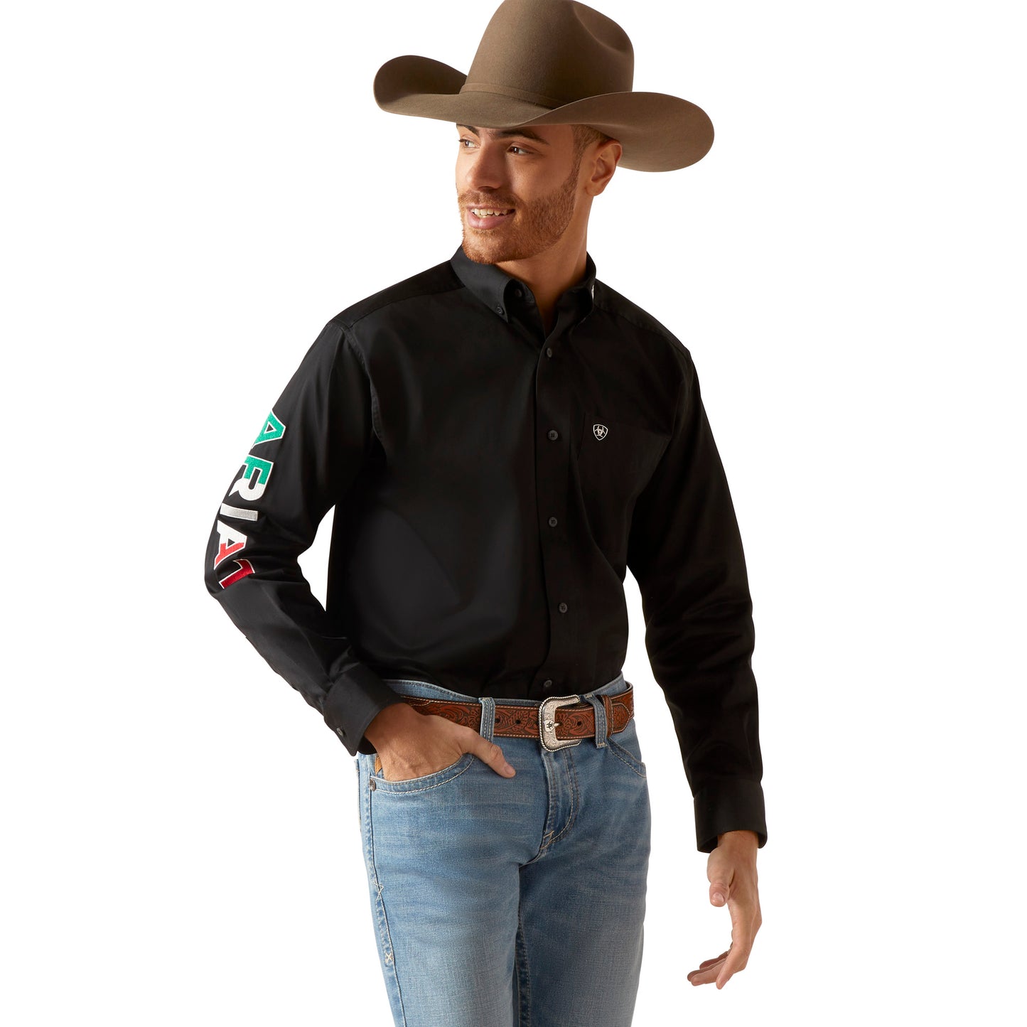 Ariat Mexico Team Logo Twill Classic Fit Shirt - Black