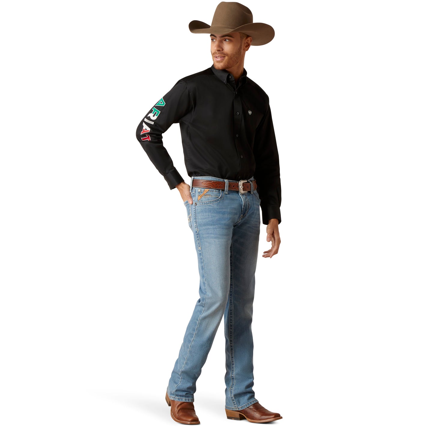 Ariat Mexico Team Logo Twill Classic Fit Shirt - Black