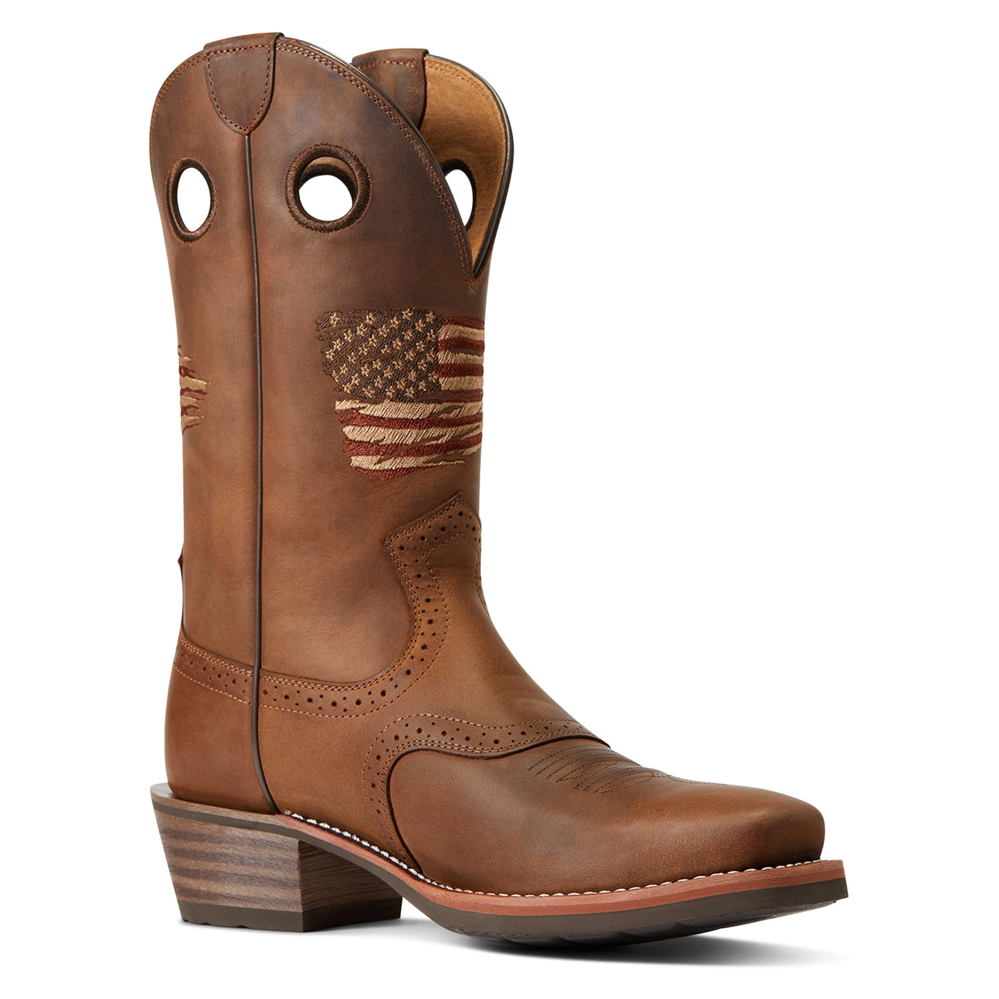 Ariat Men's Roughstock Patriot Distressed Brown Western Boot