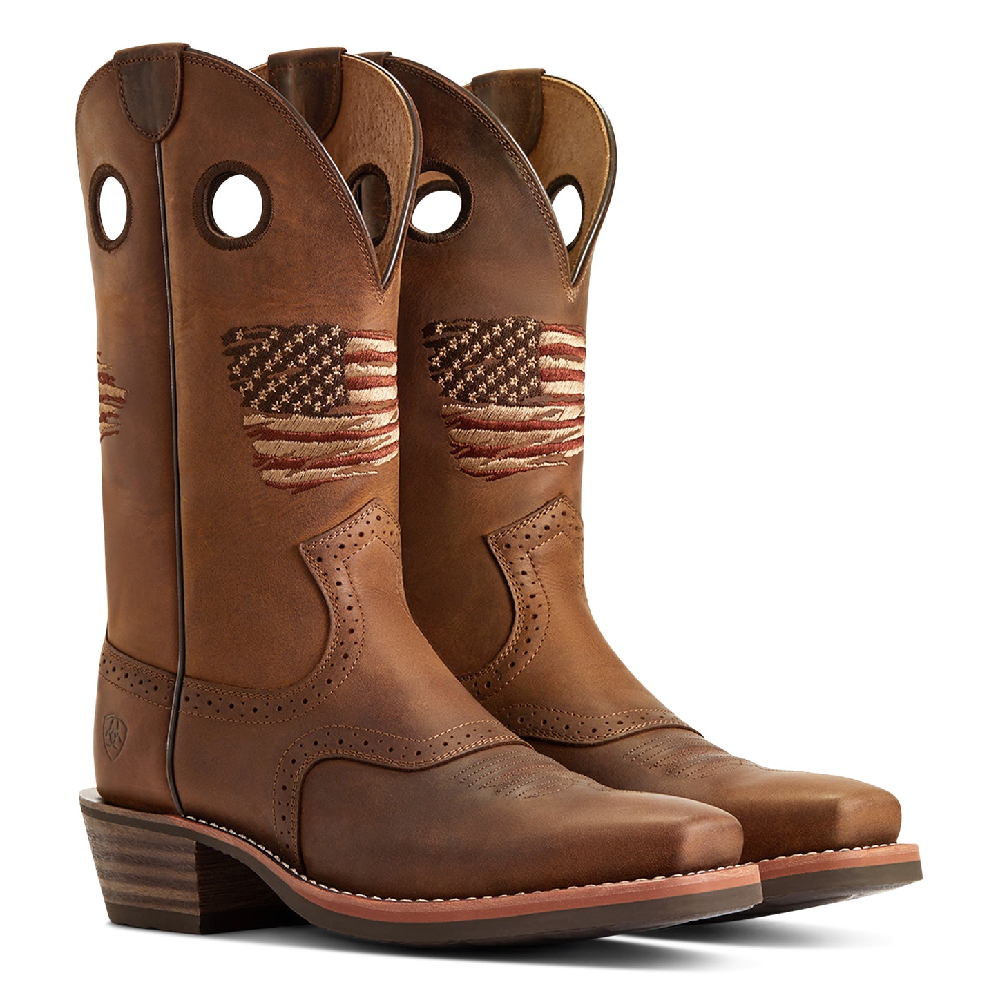 Ariat Men's Roughstock Patriot Distressed Brown Western Boot
