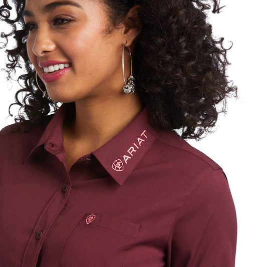 Ariat Team Burgundy Kirby Stretch Shirt