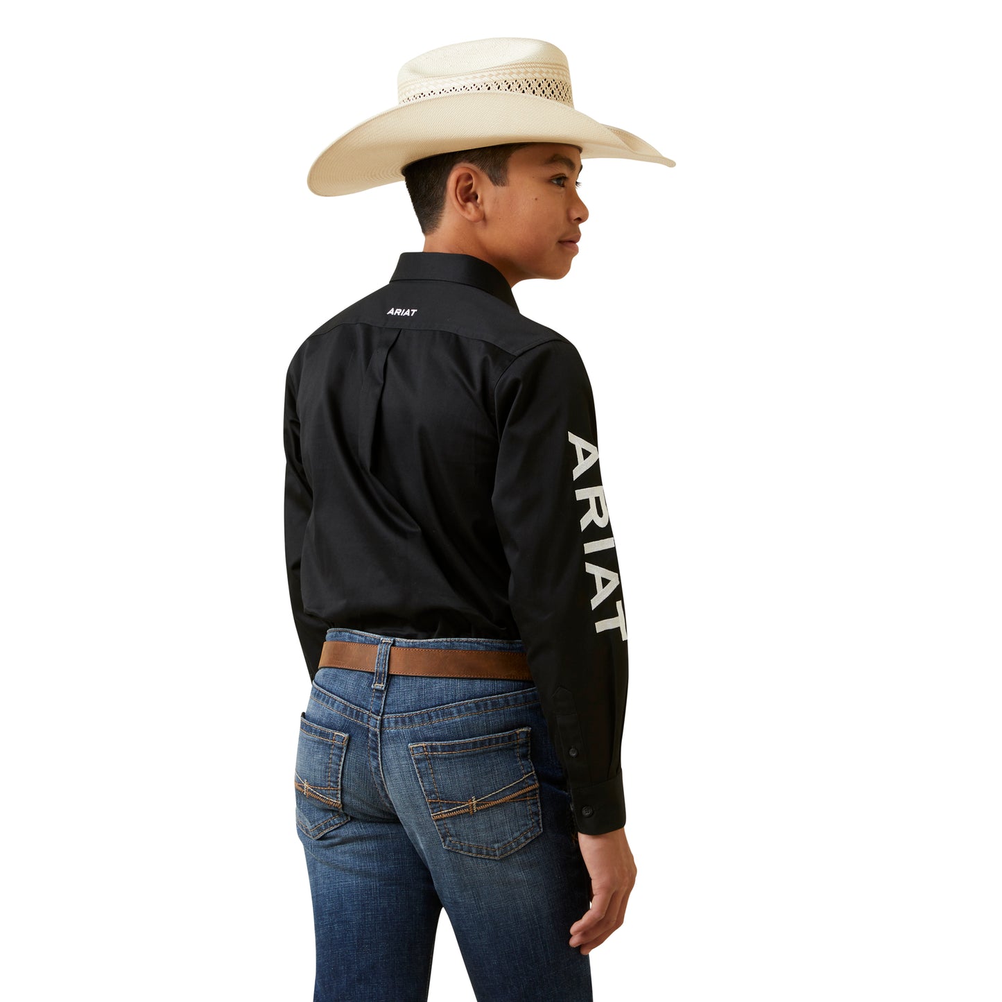 Ariat Boy's Team Logo Twill Classic Fit Shirt - Black