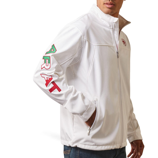 Ariat Men's Mexico Flag Team Softshell Jacket White