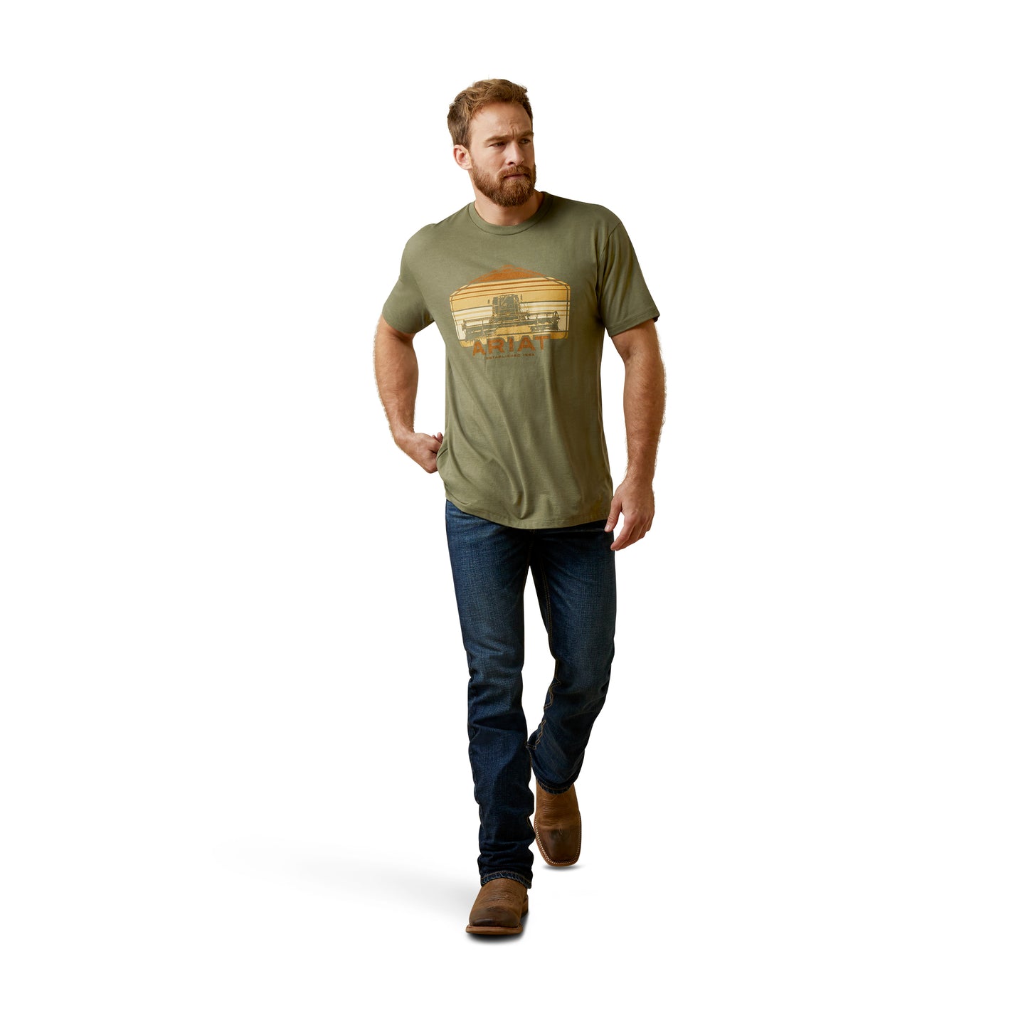 Ariat Military Green Combine SS T-Shirt