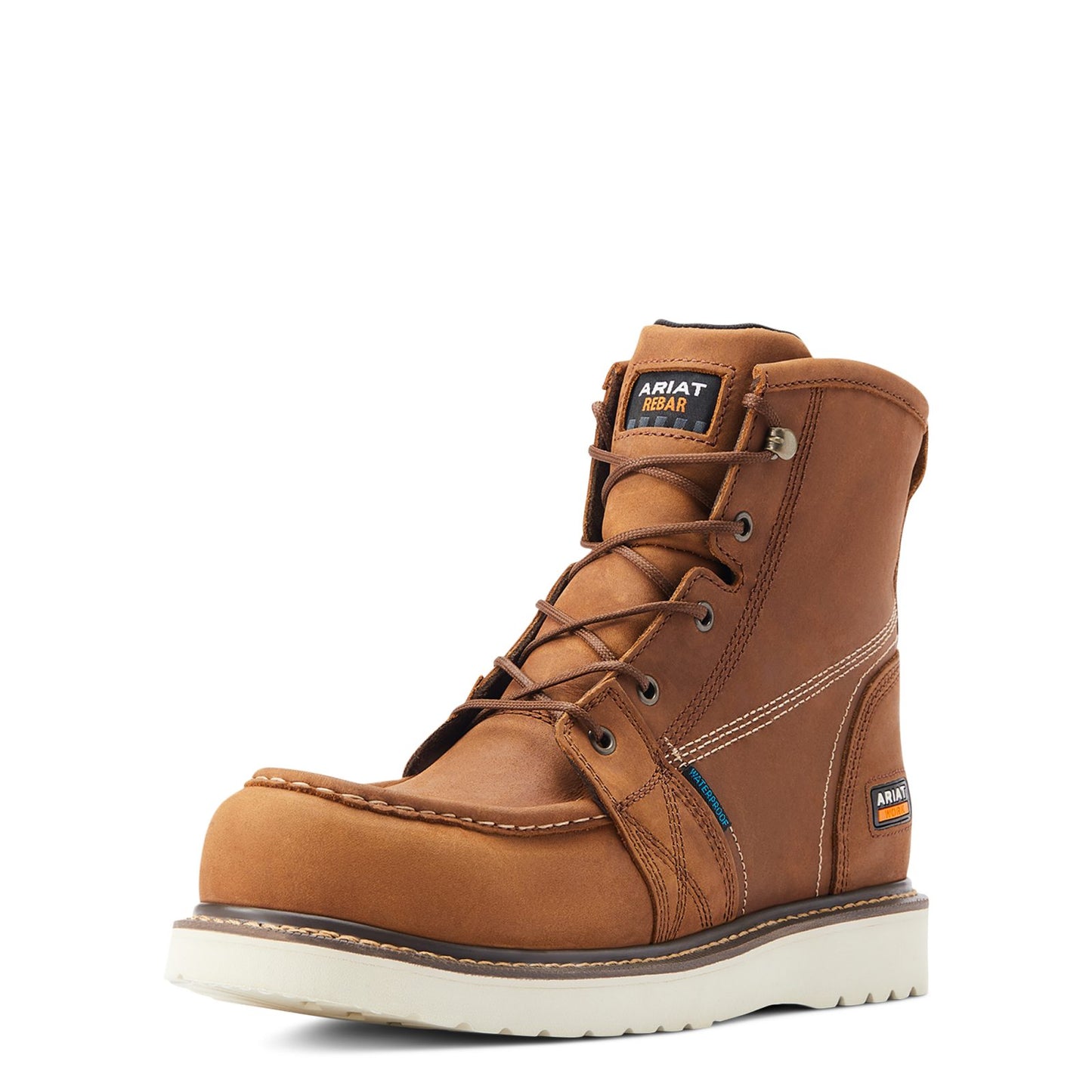 Ariat Bota de trabajo con puntera compuesta impermeable de 6 pulgadas con cuña Rebar para hombre